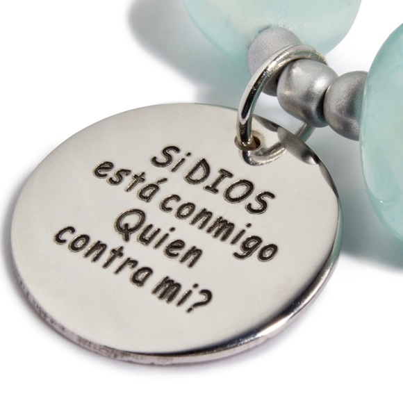 Inspirational Bracelet with Jade Natural Stones - Spiritual Message Bracelet - Picture 4 of 6